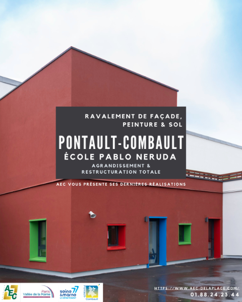 Ravalement, sols, faïence et peinture : AEC au cœur du projet de rénovation de l'école Pablo Neruda à Pontault-Combault (77)